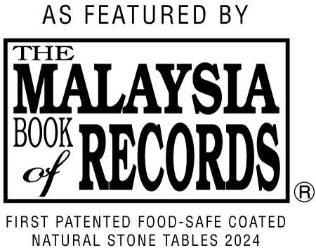 Marblelous - The Malaysia Book of Records | FIRST PATENTED FOOD-SAFE COATED NATURAL STONE TABLES 2024