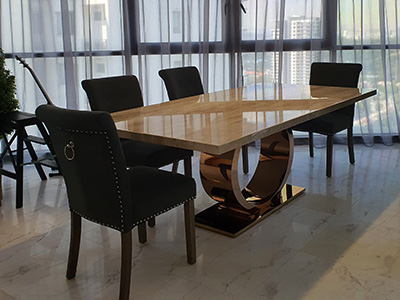 marblelous project references - marble round dining table