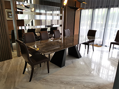 marblelous project references - marble round dining table