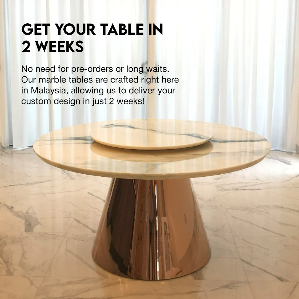 marblelous marble dining table malaysia - permanently stain-free