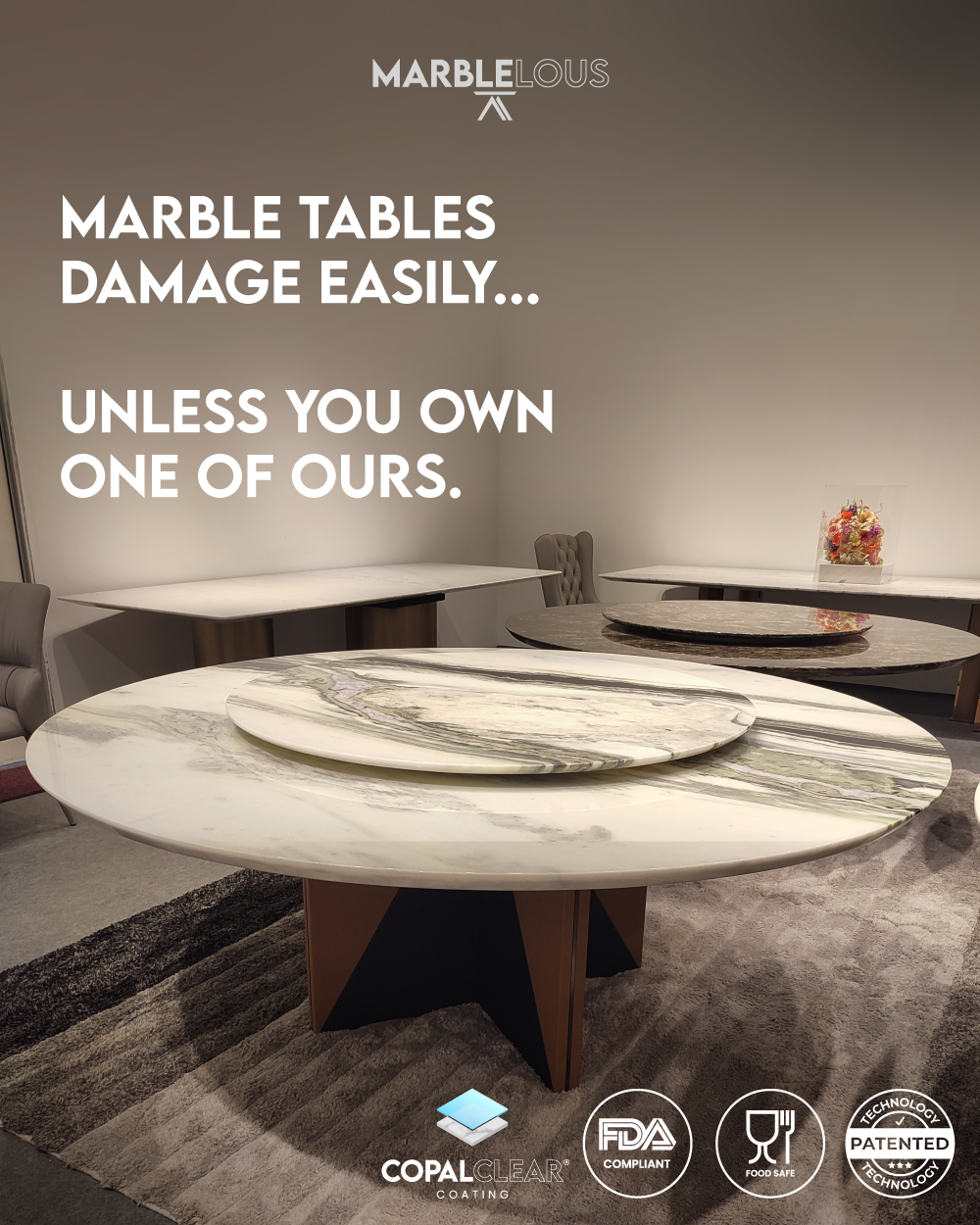 Are marble dining tables prone to damage with daily use?